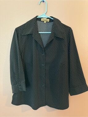 Notations Black & White Polka Dot Blouse
